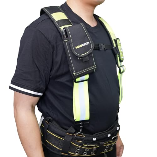Image of MELOTOUGH Magnetic Tool Belt Suspenders with Magnetic WristBand for Work Belt Padded Suspenders Constrcution