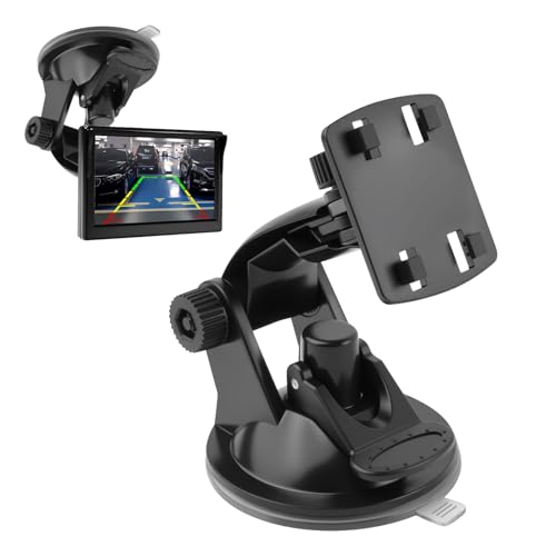 VKQTS Suction Cups Car Backup Camera Monitor Mount,Adjustable Reverse Camera Monitor Holder Fit for 4.3\" & 5\" Monitors,Universal Car Cameras Mount for Windshield/Dashboard