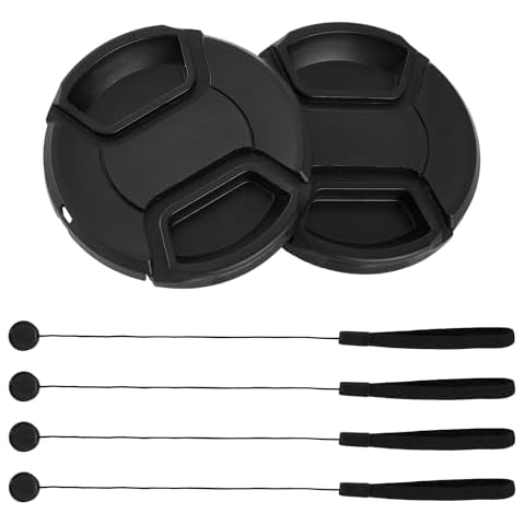 ZZJMCH 2 Pack 49mm Snap-On Center-Pinch Lens Cap, Compatible with Nikon, Canon, Sony & Other DSLR Cameras Cover