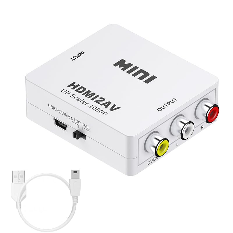 Convertidor HDMI a AV decodificador a TV antigua mini adaptador de video RCA