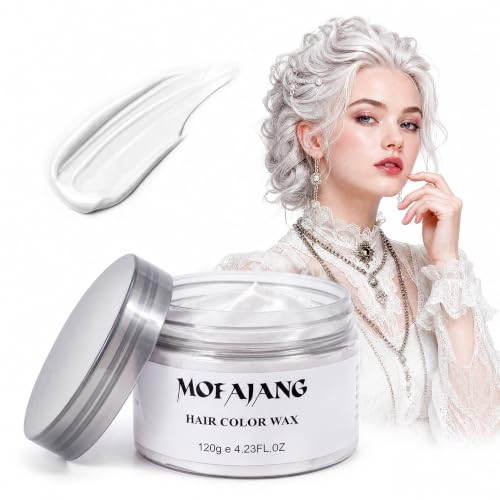 Temporary White Hair Color Wax, Washable Temporary Hair Dye for Kids Adults