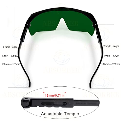 ABSORBER IPL 200nm-2000nm Laser Safety Glasses for Laser Hair Removal Treatment and Laser Cosmetology Operator Eye Protection with Case (Green)