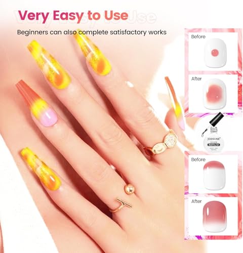 Image of JODSONE Blooming Gel Nail Polish,2pcs 10ml Clear Blooming Gel for Marble,Watercolor,Floral Print,Gradient & Tie Dye Nail Art Effects for Women