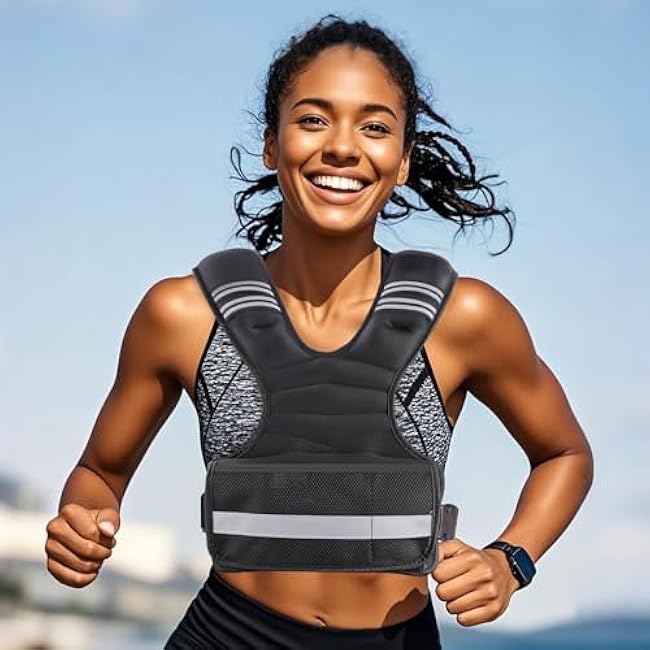Weighted Vest Woman Adjustable Weights For Walking, 6-12lb/12-18lb, Weighted Vest Woman with 6 Ironsand Weights, Weight Vest For Women/Men, Weight Vest For Walking, Strength Training, Running