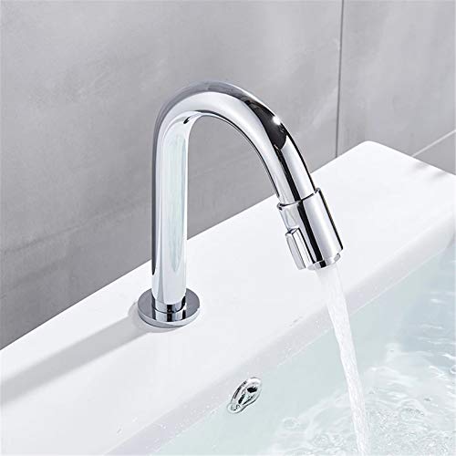 Black Chrome Basin Faucet, Single Cold Water Mixer Tap, Deck Mounted Brass Water Crane, Single Knob Water Tap,Matte Black (Color : Chrome) #TOP21