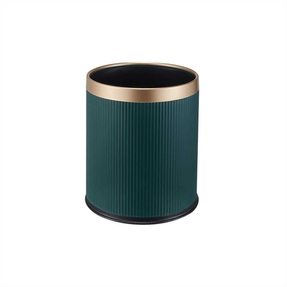 Kitchen Trash Can Wastebasket, Round Lidless Plastic Material with Double Barrel Design Suitable for Home Kitchen and Coffee Shop Waste Paper Basket Garbage Can (Green)