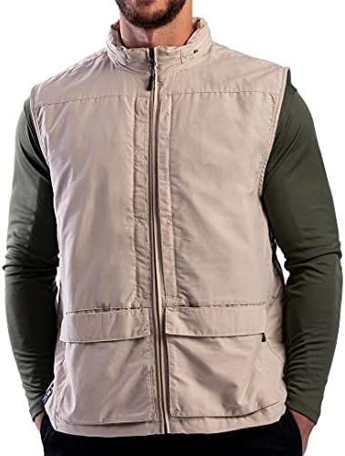 SCOTTeVEST Q.U.E.S.T Vest for Men - 42 Hidden Pockets - Water Repellent for Travel & More (Beige, XXXL)