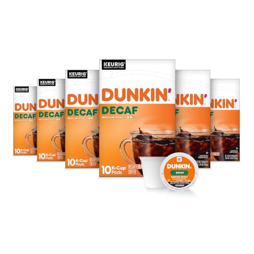 Dunkin’ Decaf Medium Roast Coffee, Keurig K-Cup Pods, 60 Count - image 1