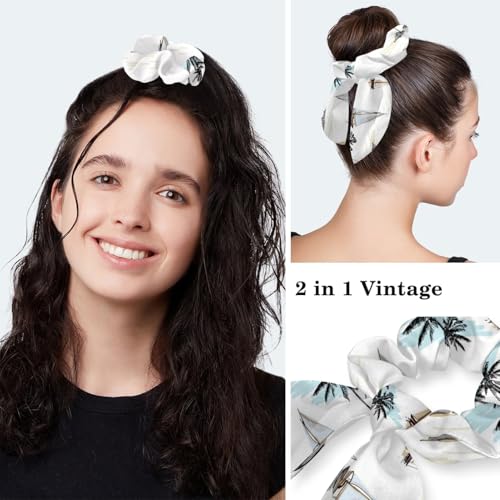 Image of Red Blooming Rose Flowers Black Working Cap with Scrunchy and Ribbon Tie for Women, Long Hair