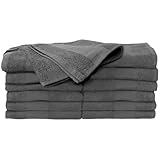 ForPro Premium Bleach Tough Salon Towels, Cool Grey, 100% Cotton, Bleach-Proof Towels, Stain Resistant, 16” W x 27” L, 12-Count