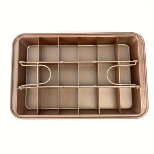Frilla Teglia antiaderente con divisori e 18 scomparti, stampo per torte con rivestimento antiaderente - BAKESLICE