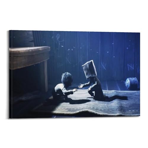 ZIEYDBEYDF Póster decorativo de Little Nightmares con diseño de videojuegos, lienzo para pared, póster de pared e impresión artística moderna para decoración de dormitorio familiar, 60 x 90 cm