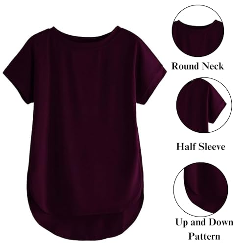 Image of Fabricorn Combo of Plain Color Stylish Up and Down Cotton Tshirt for Women