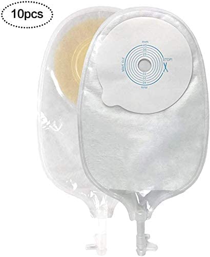 Bolsa de urostomía, bolsa drenable médica, bolsas de estoma de ostomía, sistema de una pieza, corte a ajuste, paquete de 10 unidades