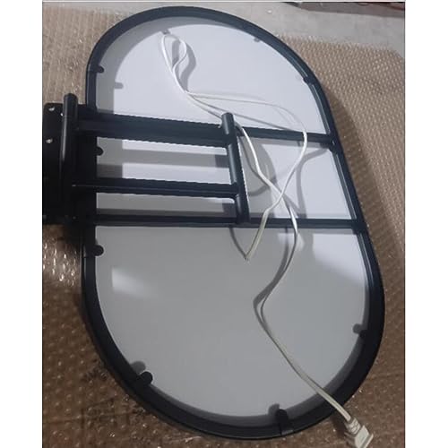 Miroir d'angle LED ovale d'angle dore en alliage d'aluminium tactile