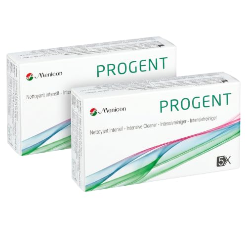 Menicon Progent SP Kontaktlinsen Intensivreiniger je 5 Ampullen A+B + Behälter (2x)