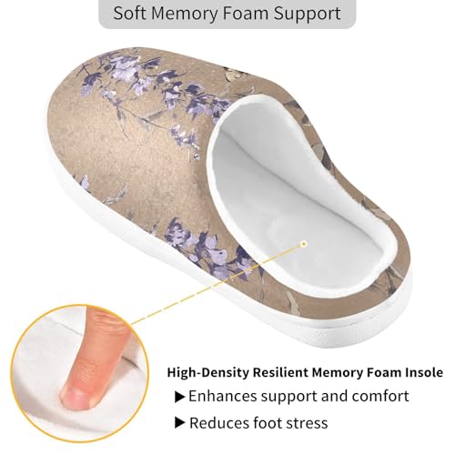 JUNZAN Safari Sage Brown Womens Cotton House Slippers Comfortable Memory Foam Bedroom Shoes for Indoor Christmas Presents 6-72