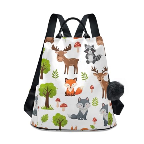 Sac à dos randonnée femme camping et voyage avec motif animaux de la forêt