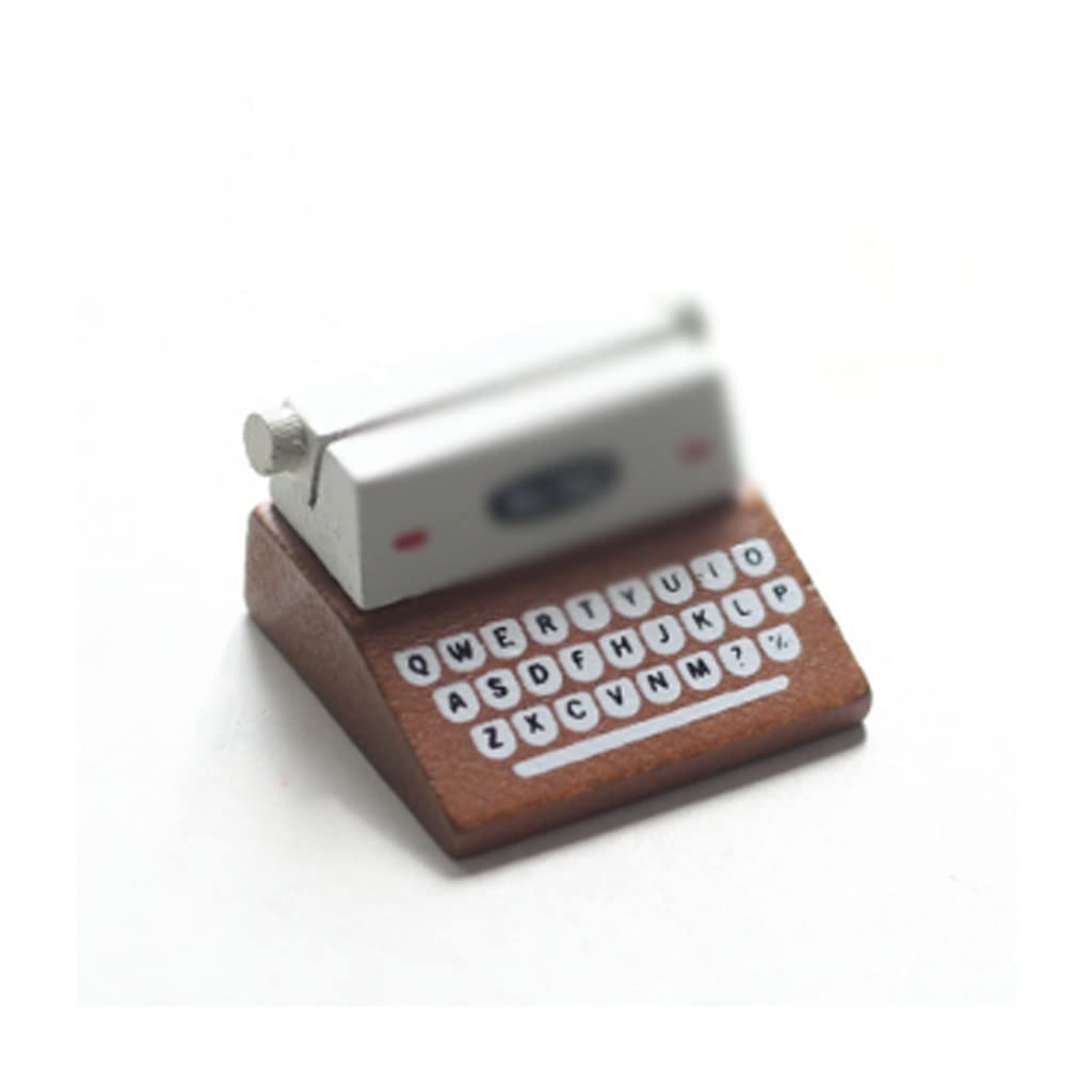MOBYGKFY Vintage Wooden Typewriter Card Picture Holder Memo Clip Scrapbook Photo Desktop Decoration Office Supplies