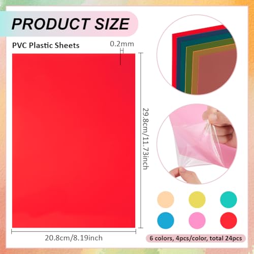 Hojas de plástico flexibles PVC 24 piezas 6 colores miniatura 2