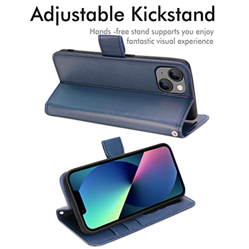 TECHGEAR iPhone 14 Plus Leather Wallet Case, Flip Protective Case Cover with Wallet Card Holder, Stand and Wrist Strap - Image 3