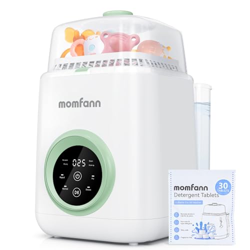 Image of MOMFANN 19 Min Bottle Washer, Quick Wash, Sterilizer and Dryer - All-in-One Cleaner, Bottles, Pump Parts and Baby Accessories, Ideal Gift for New Parents