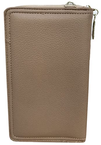 Bag Feminina Bolsa Carteira Nude Aurea PU Porta Celular Cartão Alça Transversal Ziper Tratorado Chri