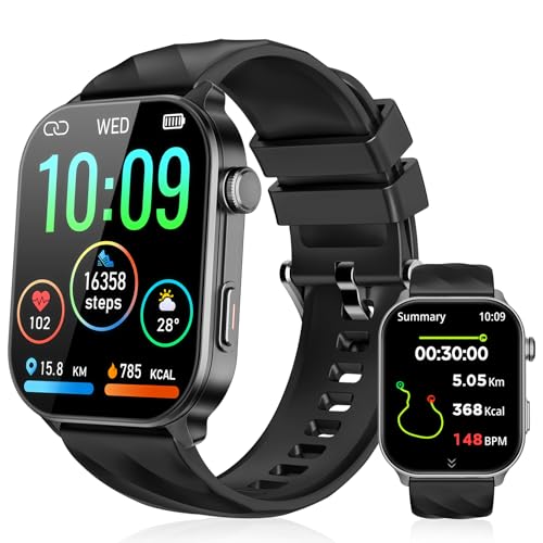 Smart Watch for Men 2.01 GPS Fitness Tracker with Bluetooth Calls Black