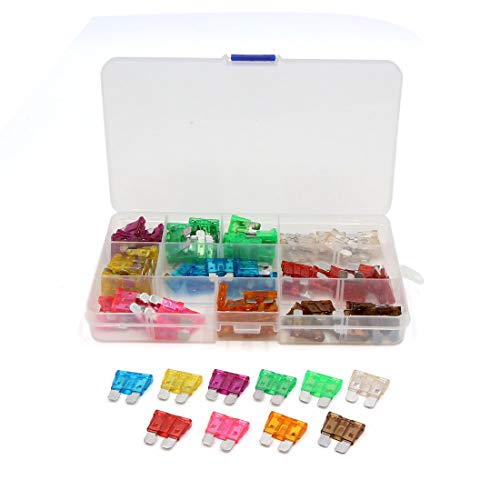 100Pcs 3A 5A 7.5A 10A 15A 20A 25A 30A 35A 40A ATC ATO Auto Car Truck Regular Blade Fuse Kit