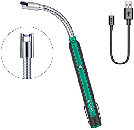 Lighter, Electric Arc Lighter, Blusmart USB Rechargeable Flameless Electronic Lighters Windproof Safety ON/Off & 360°Flexible Long Neck Lighter for Candles BBQ Fireworks Camping, No Spark & Smell