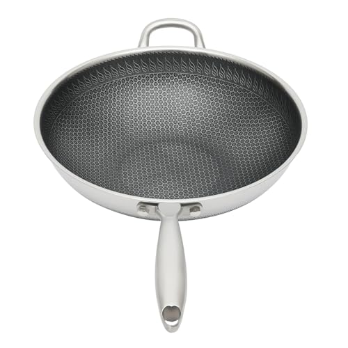 Wok de acero inoxidable de 13.4 pulgadas miniatura 5