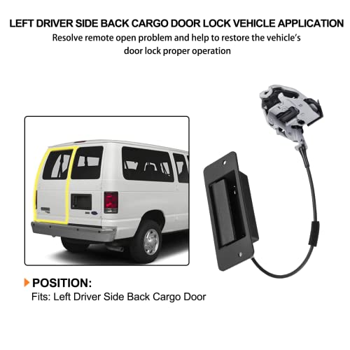Image of SYERAL E150-E350 Vans Rear Door Latch Assembly 8C2Z-15431A03-A Compatible with Ford E150 E250 E350 Econoline Van 1992-2019 Rear Left Driver Side Cargo Door Lock Latch