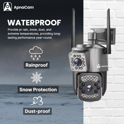Image of ApnaCam 6MP Dual Lens Wireless WiFi Outdoor Smart IP CCTV Camera | Ultra HD Double View | Two Way Talk | Motion Detection | Night Vision | Support Upto 128GB SD Card | Outdoor Survillance Camera