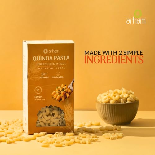 Image of Arham Organic Quinoa Millet Pasta 180g |Healthy No Maida Pasta | Non-GMO, No Preservatives, Chemical-Free | High Fiber & Protein | Easy & Quick to Cook