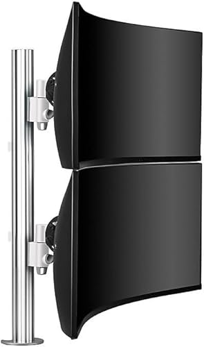 Atdec Soporte de escritorio para monitor pesado de doble pila, plano y curvado de hasta 49 pulgadas, VESA 75 x 75, 100 x 100