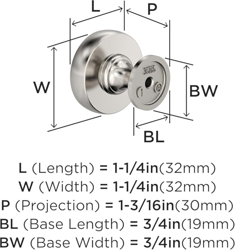Image of Amerock 1-1 /4 inch Round Winsome Polished Nickel Cabinet Knob | Durable Zinc drawer knob and cabinet hardware, ideal for kitchen cabinets, bathroom vanities, dressers, and furniture