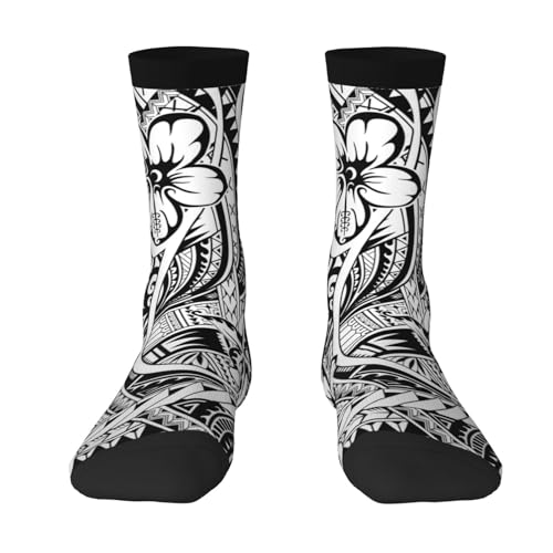 Hawaiian Polynesian Style Crew Socks For Men's & Women's Wicking Socks Interesting Elastic Sports Sock