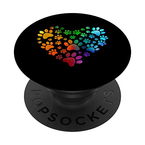 Regalo de regalo para perro con diseño de pata de corazón PopSockets PopGrip Intercambiable