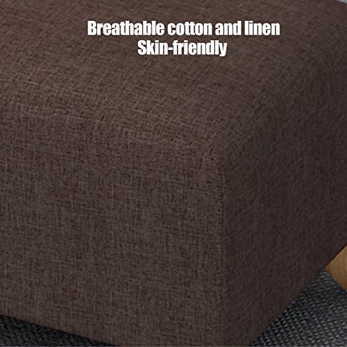 Banc Ottoman rectangulaire moderne en coton lin pour sublimer votre chambre - 3