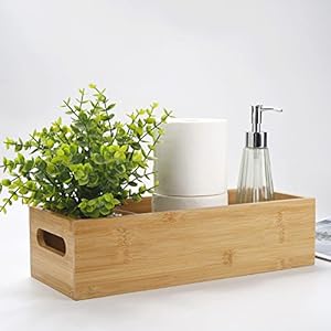 Ximisise Bambus Badezimmer Kosmetiktablett mit Griffen