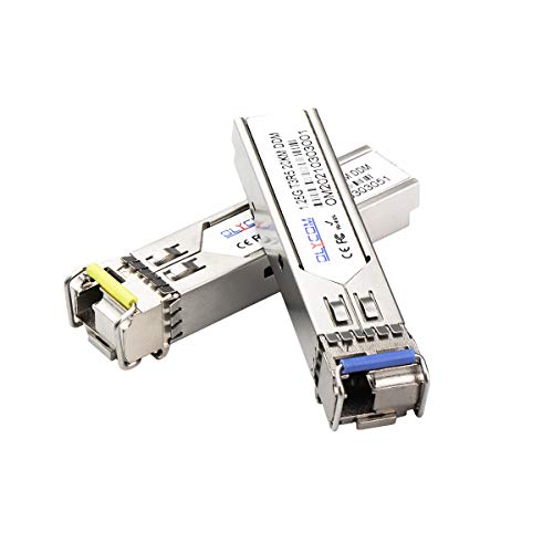 1 Paar SFP Bidi Single Fiber Transceiver 1.25G 1310nm/1550nm SMF LC Anschluss bis zu 20km für offene Schalter Cover