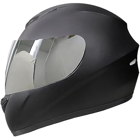 Zorax ZOR-819 Matt Black L Full Face Motorbike Motorcycle Helmet Road Legal ECE 2206 + Mirrored Visor Cover