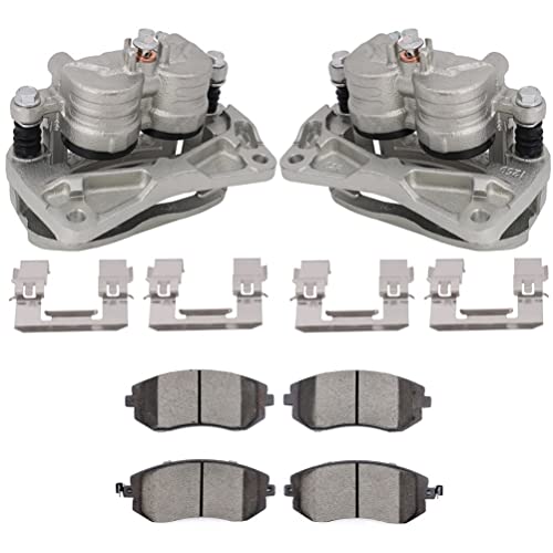 Image of SCITOO Front Left & Right Brake Kit [4] Brake Pads [2] Brake Disc Calipers w /Bracket Compatible With 2005-2006 for Saab for 9-2X,2003-2006 for Subaru for Baja,2003-2018 for Subaru for Forester