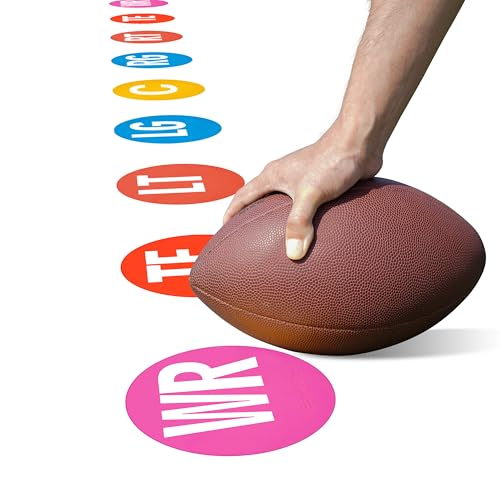 Eco Walker Football Lineman Splits Marker Flat Spot Markers for Positioning and Blocking Coaching Training (White Text)