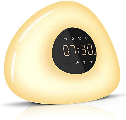 Wecklicht, Nachtlicht Digitaler Wecker LED Nachttischlampe Touch Control Sonnenaufgang Sonnenuntergang Simulation RGB-Farben Atmosphäre ändern