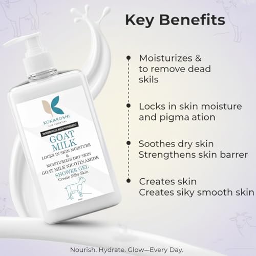 Image of Goat Milk Body Wash 300ml | Moisturizing & Deep Cleansing Shower Gel | Hydrating Body Cleanser | Helps Remove Dirt, Oil & Body Acne | Suitable for All Skin Types
