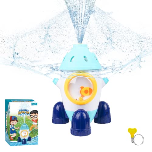 Moocuca Juguete de Rociador, Juguete de Rociadores para Niños, Juguete de Agua de Rociadores para Exterior, Rociador Agua Tiene 3 Boquillas, Rocía Agua Desde Múltiples ángulos, Cohete Cover
