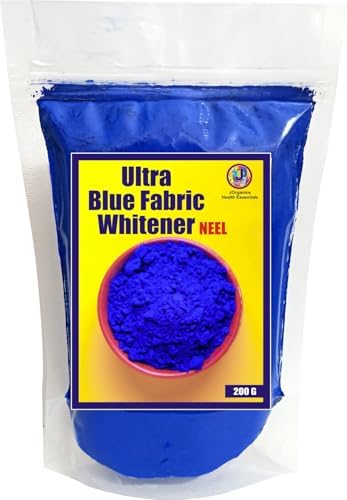 J Organics Jioo Neel Powder Blue Natural Fabric Whitener for White and Colored Clothes | Effective, Safe, and Long-Lasting - 200gram