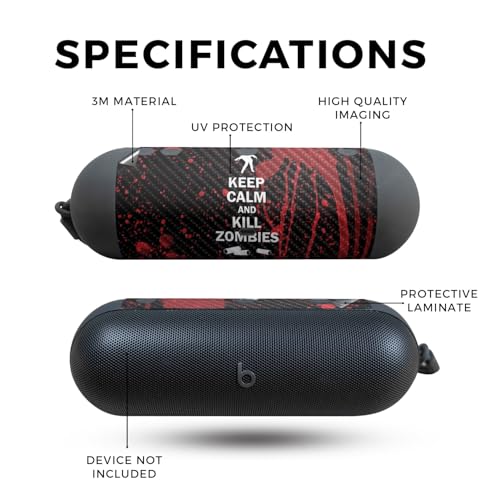Image of Carbon Fiber Speaker Skin Compatible with Beats Pill (2024) - Kill Zombies - Premium 3M Vinyl Protective Wrap Decal Cover - Easy to Apply | Crafted in The USA by MightySkins