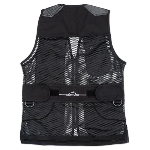 Wild Hare Shooting Gear Range Vest, Leather Trim, Black2